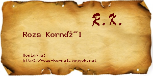 Rozs Kornél névjegykártya