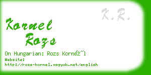 kornel rozs business card